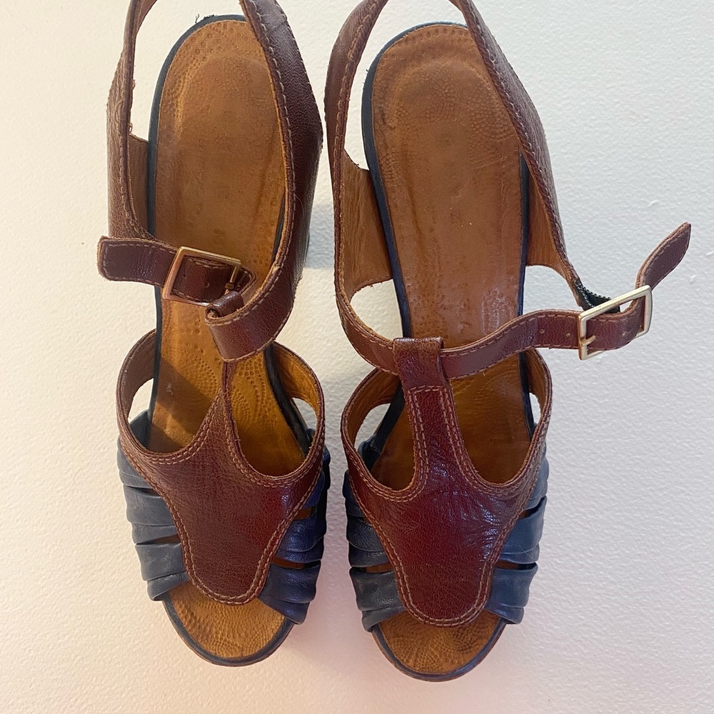 Chie Mihara Tan and Blue Platform Heels - Picture 8 of 15